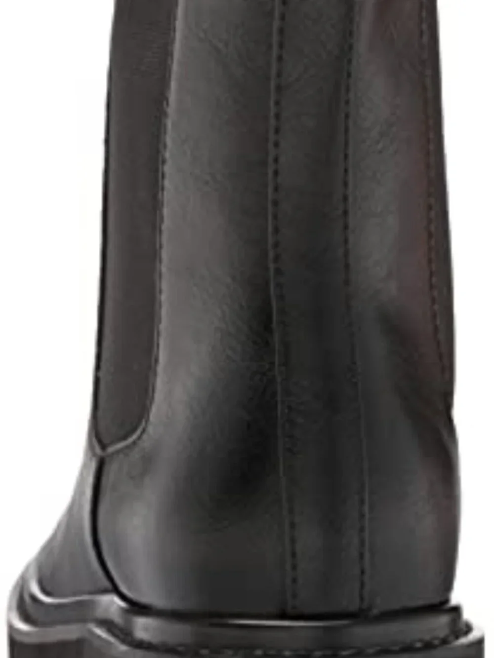 Chunky Sole Pull-On Chelsea Boots Faux Leather Block Heel Ankle Booties
